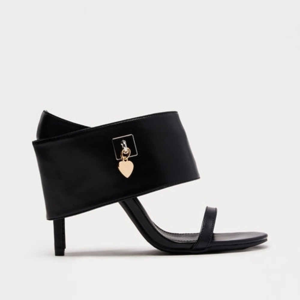 Elegant Faux Leather Stiletto Black Women's Heels - Picture 4 of 4